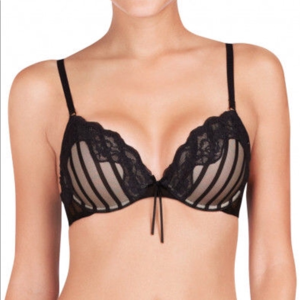 Heidi Klum Mesh With Lace Demi Bra